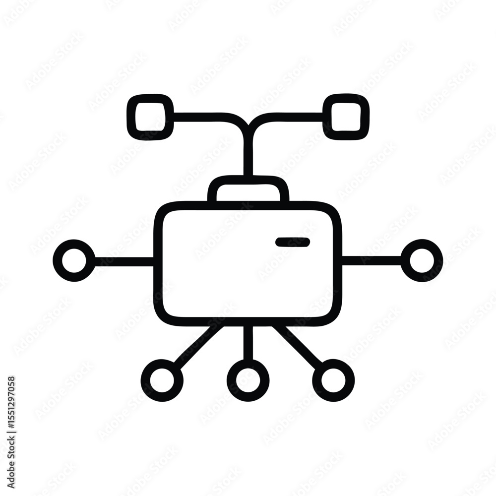 Poster network connection diagram icon vector illustration for technology and data flow use