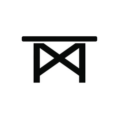 Black Silhouette Bench Leg Cross Brace Vector Icon