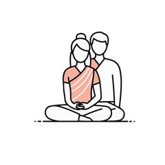 Meditating couple in a lotus position, embracing tranquility and inner peace.