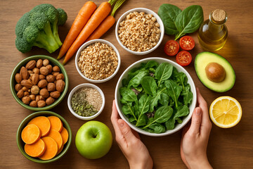 set of fresh vegetables