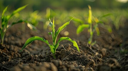 close up of a agriculturre scenery, green fields