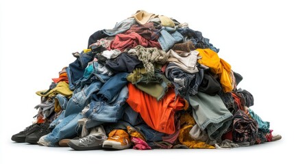 Colorful pile of discarded clothing materials.