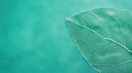 Teal Leaf Background Texture