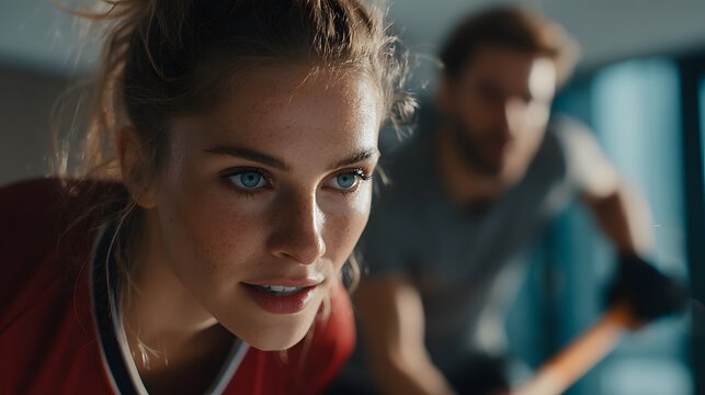 Field Hockey Player Dribbling with Precision and Control, Capturing the Spirit of the Sport