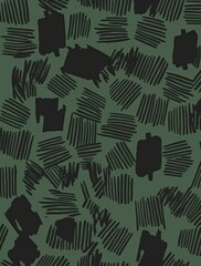 Abstract Green and Black Lines Pattern