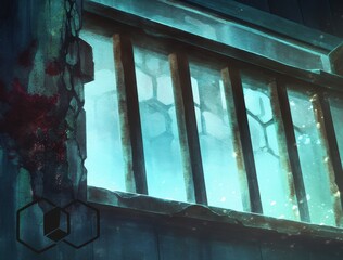 Grungy Prison Window, Dark Art