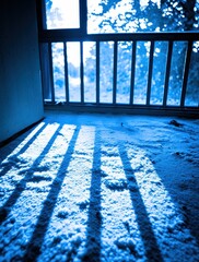 Snow-Covered Balcony, Shadow Bars