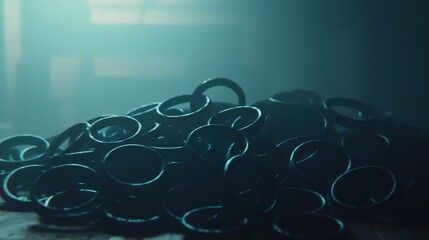 Dark Pile of Metal Rings