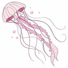 Whimsical jellyfish illustration in soft pink hues creating a dreamy aesthetic