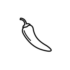 Black Chili Pepper Silhouette Vector Icon White Background 1