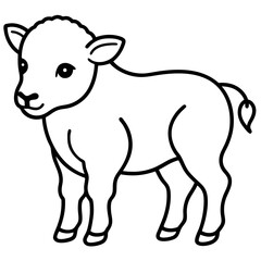 Bison on white background