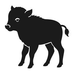 Bison on white background