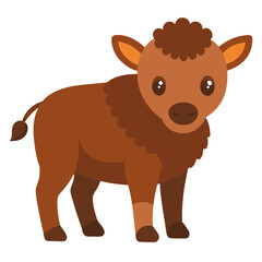 Bison on white background