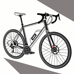Stylized electric bicycle illustration showcasing minimalist design elements and shadows