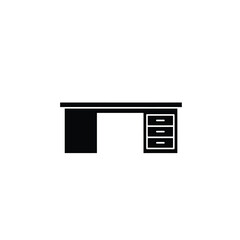 Fototapeta premium Black Silhouette Vector Desk Plan Icon White Background