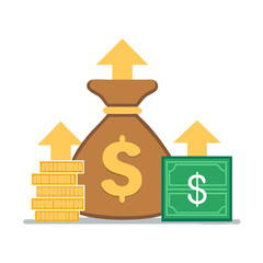 Income growth icon. Profit icon. Vector illustration