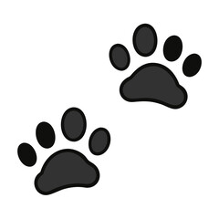 Dog paw print set. Paw icon.