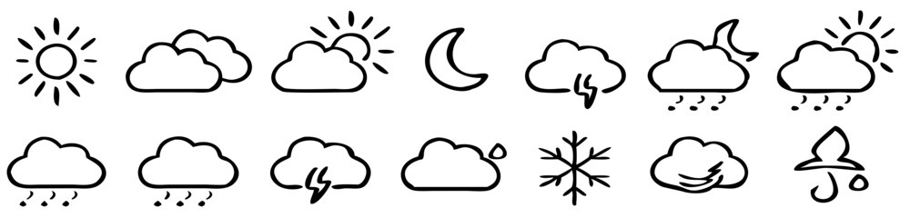 Weather icons set. Vector illustration