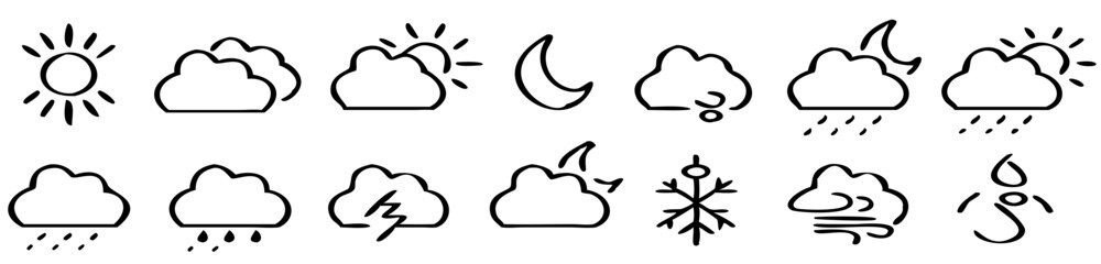 Weather icons set. Vector illustration
