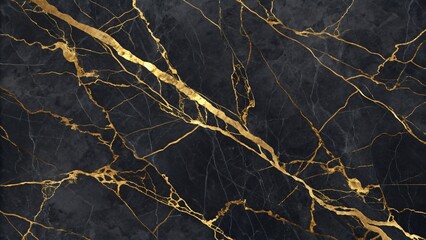 Luxury Black Marble Texture with Elegant Gold Veins background 
