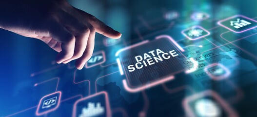 Data Science Analyzing and Interpreting Complex Data, projection on a virtual screen, Business and...