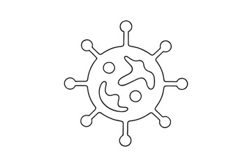 Fototapeta premium Virus Icon continuous one line drawing minimalism design