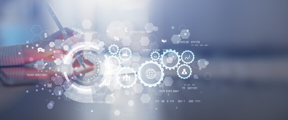 Digital Business Automation and Data Management Technology Concept.