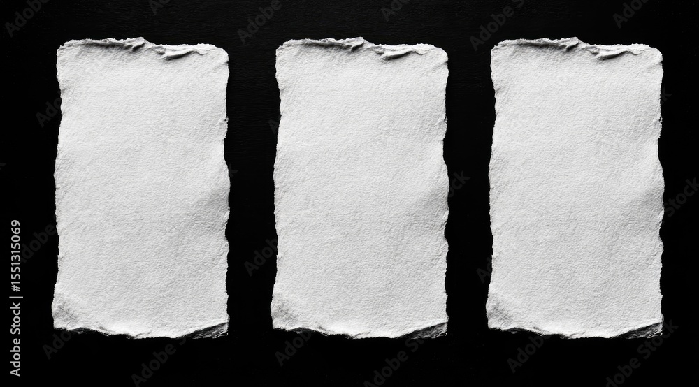 Poster three rectangular forms isolated against dark backdrop