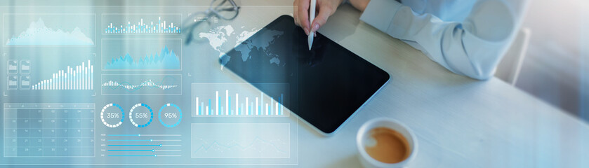Interactive Data Analytics and Performance Metrics Visualization on a Modern Digital Tablet.