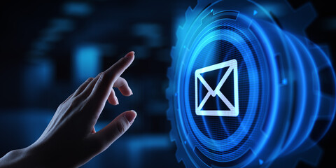 Email Newsletter Subscription Interface with Envelope and Message Icons.
