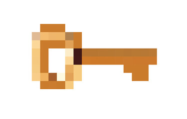 Stylized vector illustration of a classic key design in a minimalist style for various creative projects