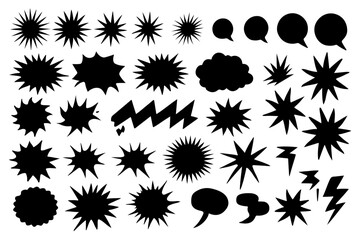 Hand Drawn Pop Art Speech Bubble Set