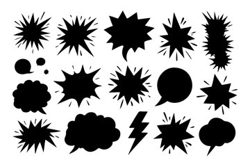 Vector Set of Retro Cartoon Speech Bubbles