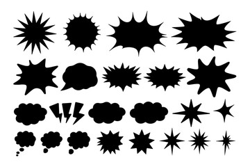 Blank Pop Art Comic Dialog Bubbles