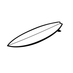 Black Silhouette Eighties Surfboard Vector Icon retro