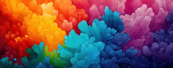 Vibrant abstract colors blend and swirl to create a stunning visual experience.