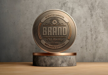 Trophy With Engraved Logo Mockup