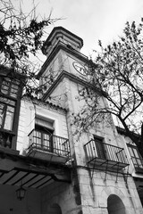 The Clock Tower in The Main square of Chinchilla de Montearagon town