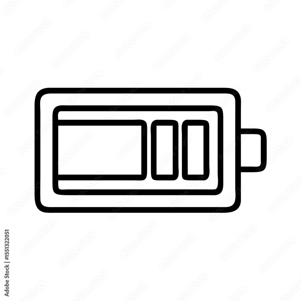 Fototapete representing battery level icon in simple graphic, battery level symbol indicates energy status. bat