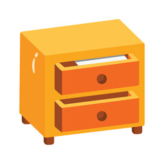 A 2d style icon of wooden style bedside table  