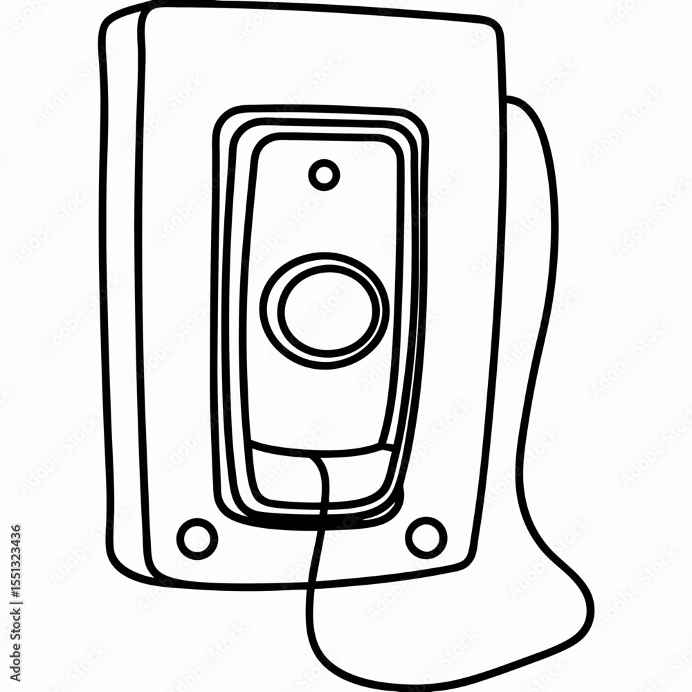 Poster remote light switch in outline style, featuring modern design and easy operation, showcases remote l