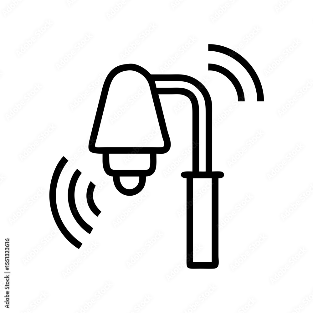 Poster street light sensor shows smart technology with wireless signal. street light sensor conveys modern 