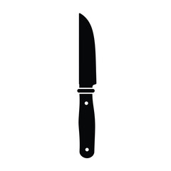Black Silhouette Garden Knife Vector Icon White Background