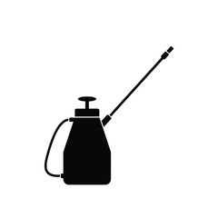 Black Silhouette Garden Sprayer Vector Icon White Background