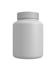 White medicine bottle on white background. Isolated 3D illustration