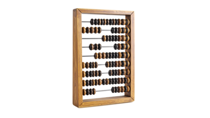 Old wooden abacus, a retro mathematical counting tool for business and finance isolated on white