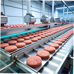 production and molding of cutlets concept meat ind