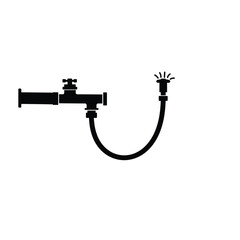 Black Silhouette Vector Drip Irrigation System Icon