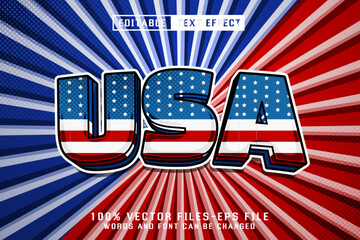 USA 3d Text -  Editable Text Effect