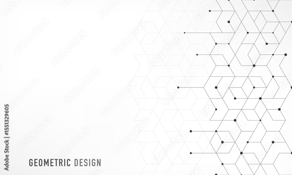 Aufkleber Abstract vector background with simple geometric figures and dots. Graphic design element and polygonal shape pattern